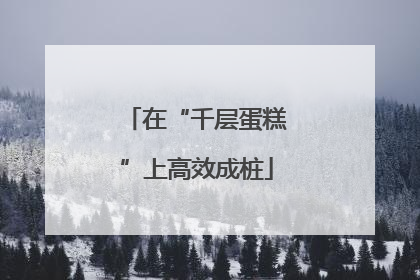在“千层蛋糕”上高效成桩