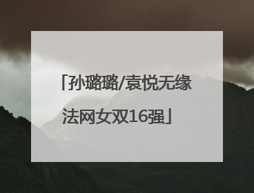 孙璐璐/袁悦无缘法网女双16强
