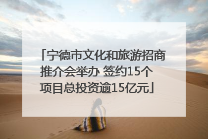 宁德市文化和旅游招商推介会举办 签约15个项目总投资逾15亿元
