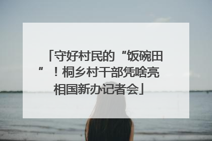 守好村民的“饭碗田”！桐乡村干部凭啥亮相国新办记者会