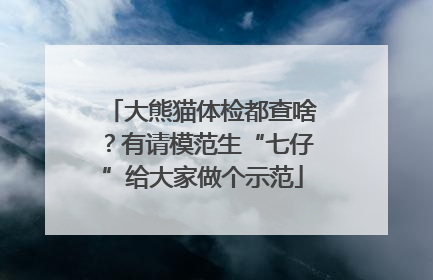 大熊猫体检都查啥？有请模范生“七仔”给大家做个示范