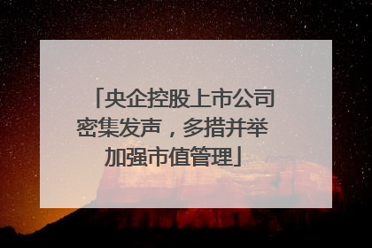 央企控股上市公司密集发声，多措并举加强市值管理