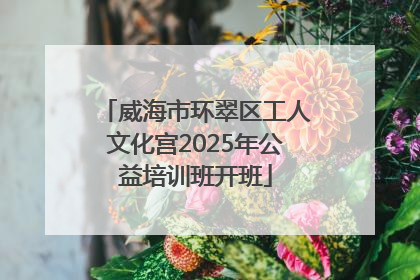 威海市环翠区工人文化宫2025年公益培训班开班