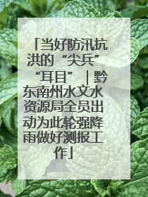 当好防汛抗洪的“尖兵”“耳目”｜黔东南州水文水资源局全员出动为此轮强降雨做好测报工作