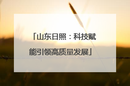 山东日照：科技赋能引领高质量发展