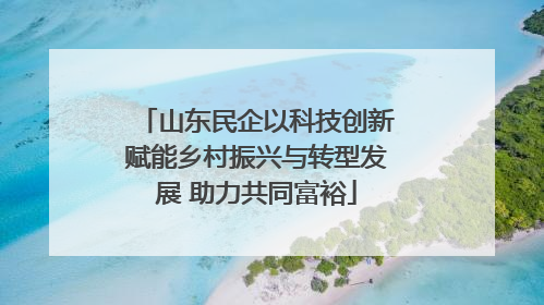 山东民企以科技创新赋能乡村振兴与转型发展 助力共同富裕