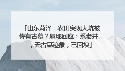 山东菏泽一农田突现大坑被传有古墓？属地回应：系老井，无古墓迹象，已回填
