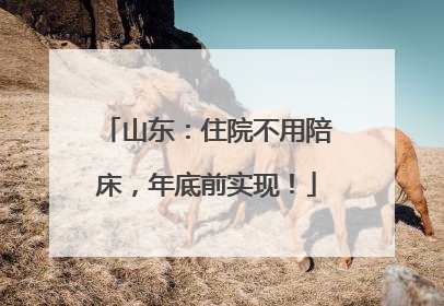山东：住院不用陪床，年底前实现！