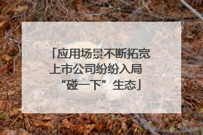 应用场景不断拓宽 上市公司纷纷入局“碰一下”生态