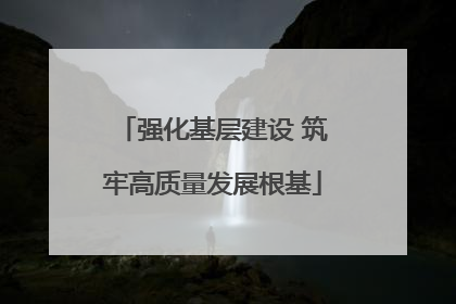 强化基层建设 筑牢高质量发展根基