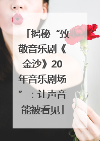 揭秘“致敬音乐剧《金沙》20年音乐剧场”：让声音能被看见