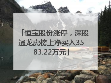 恒宝股份涨停，深股通龙虎榜上净买入3583.22万元