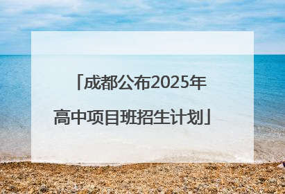 成都公布2025年高中项目班招生计划