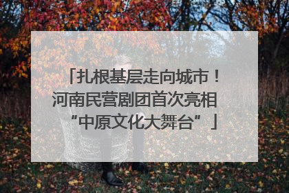 扎根基层走向城市！河南民营剧团首次亮相“中原文化大舞台”
