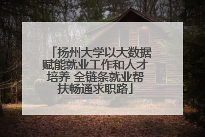 扬州大学以大数据赋能就业工作和人才培养 全链条就业帮扶畅通求职路