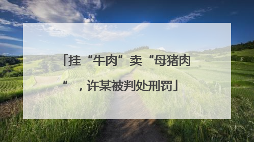 挂“牛肉”卖“母猪肉”，许某被判处刑罚