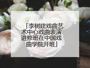 李树建戏曲艺术中心戏曲表演进修班在中国戏曲学院开班