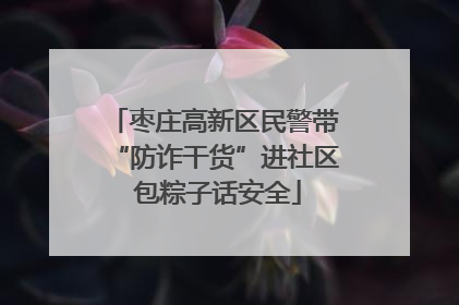 枣庄高新区民警带“防诈干货”进社区 包粽子话安全