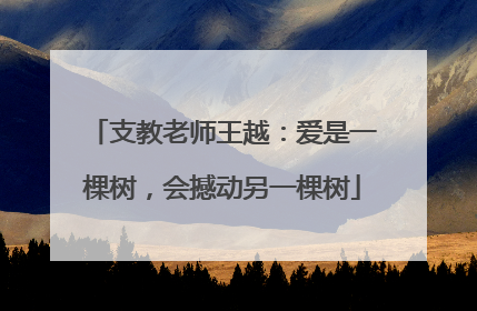 支教老师王越：爱是一棵树，会撼动另一棵树