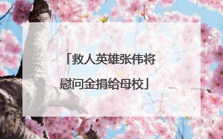 救人英雄张伟将慰问金捐给母校