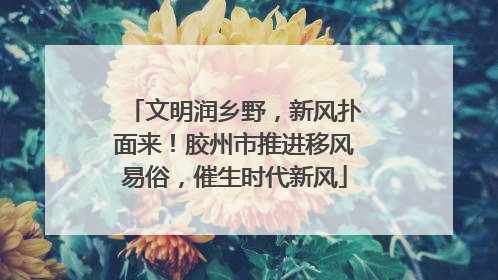 文明润乡野，新风扑面来！胶州市推进移风易俗，催生时代新风