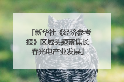 新华社《经济参考报》区域头题聚焦长春光电产业发展