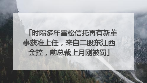 时隔多年雪松信托再有新董事获准上任，来自二股东江西金控，前总裁上月刚被罚
