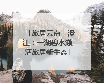 旅居云南｜澄江：一湖碧水激活旅居新生态