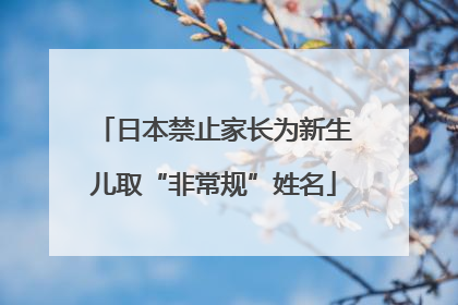 日本禁止家长为新生儿取“非常规”姓名