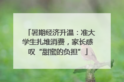 暑期经济升温：准大学生扎堆消费，家长感叹“甜蜜的负担”