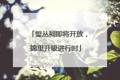 望丛祠即将开放，锦里升级进行时