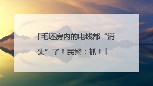 毛坯房内的电线都“消失”了！民警：抓！