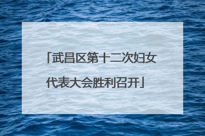 武昌区第十二次妇女代表大会胜利召开
