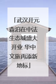 武汉开元森泊在中法生态城盛大开业 华中文旅再添新地标