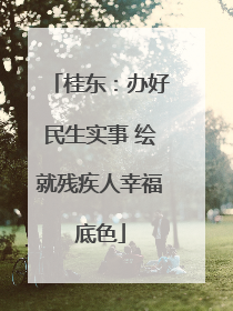 桂东：办好民生实事 绘就残疾人幸福底色