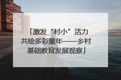激发“村小”活力 共绘多彩童年——乡村基础教育发展观察