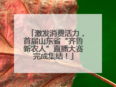 激发消费活力，首届山东省“齐鲁新农人”直播大赛完成集结！