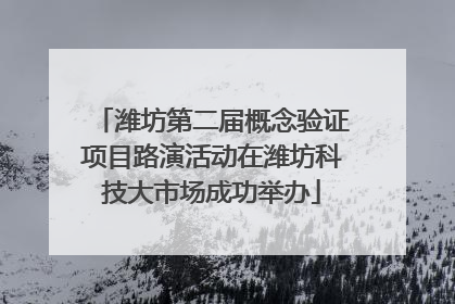 潍坊第二届概念验证项目路演活动在潍坊科技大市场成功举办