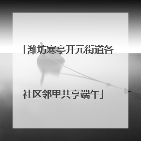 潍坊寒亭开元街道各社区邻里共享端午