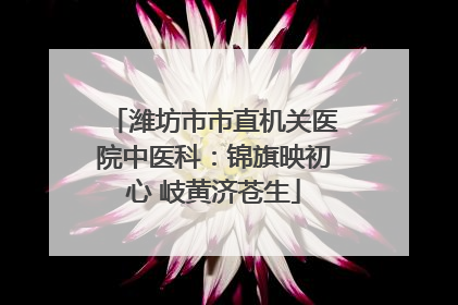 潍坊市市直机关医院中医科：锦旗映初心 岐黄济苍生