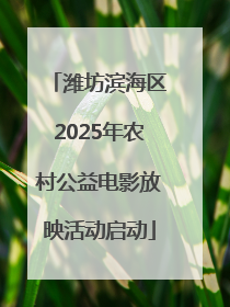 潍坊滨海区2025年农村公益电影放映活动启动