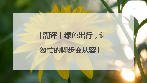 潮评丨绿色出行，让匆忙的脚步变从容