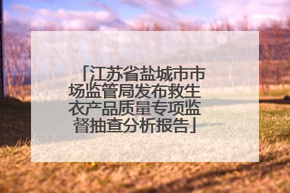 江苏省盐城市市场监管局发布救生衣产品质量专项监督抽查分析报告