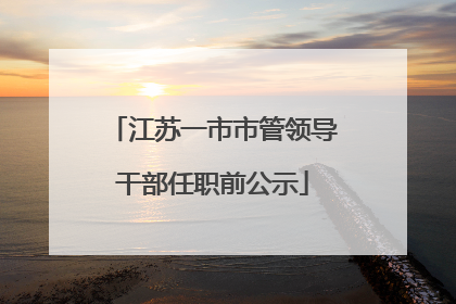 江苏一市市管领导干部任职前公示