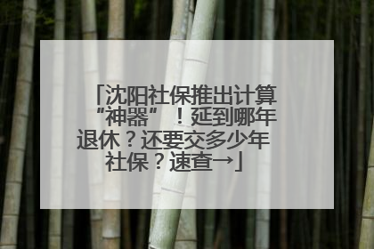 沈阳社保推出计算“神器”！延到哪年退休？还要交多少年社保？速查→