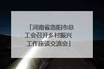 河南省洛阳市总工会召开乡村振兴工作座谈交流会