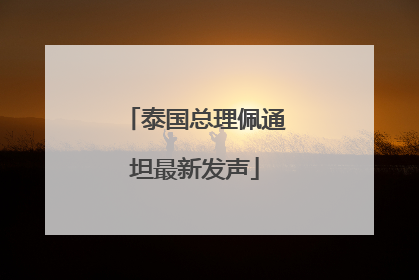 泰国总理佩通坦最新发声