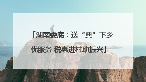 湖南娄底：送“典”下乡优服务 税惠进村助振兴