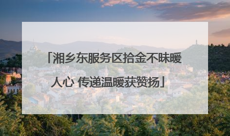 湘乡东服务区拾金不昧暖人心 传递温暖获赞扬