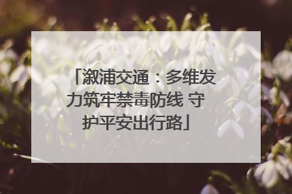 溆浦交通：多维发力筑牢禁毒防线 守护平安出行路